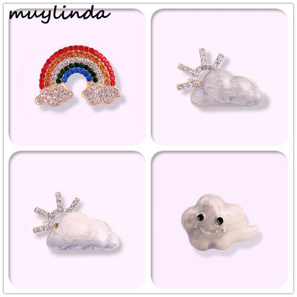 

muylinda cute collar pins rainbow clouds enamel pin small brooch jewelry girls bag scarf clip brooches accessories1, Gray
