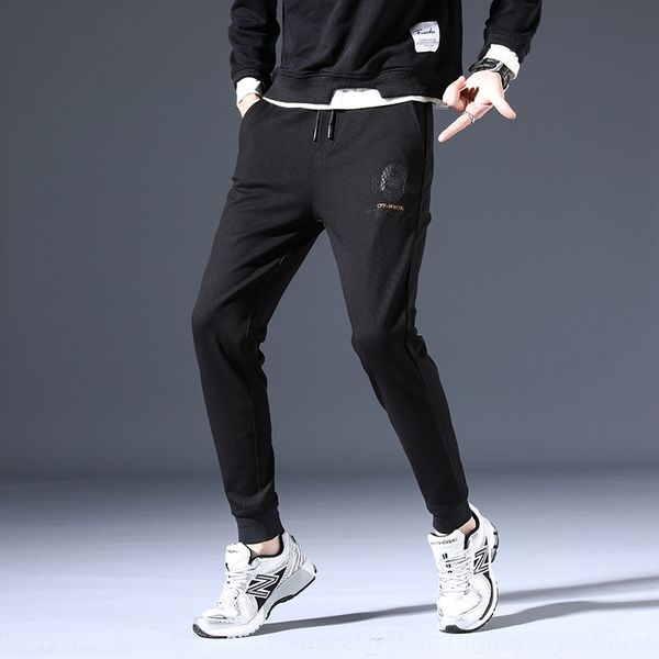 

o8osu men's embroidered sports sports pants fashion brand embroidered printing fashion simple casual straight trendy stretch ankle katu, Blue