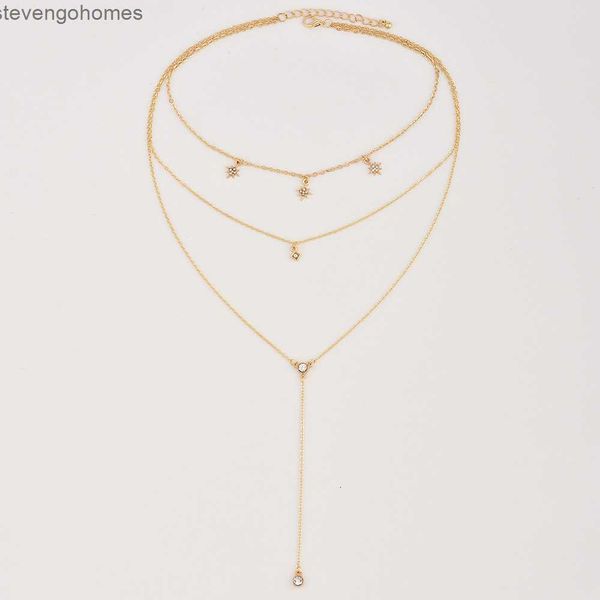 

link popular layer fashion diamond women's star multi necklace combination set decoration a0103, Silver