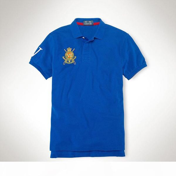 

new arrival 2018 brand men fashion short polo embroidery crown adornment casual camisetas masculinas plus size s-2xl, White;black