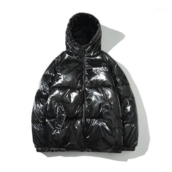 

men's down & parkas men's winter jackets warm hooded coat solid fitness hip hop streetwear thicken outerwear male jacket mens clot, Black