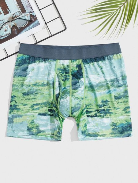 

men random print boxer brief 11ba#, Black;brown