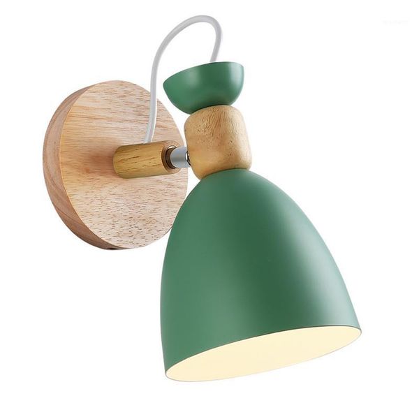 

wall lamp nordic creative simple solid wood living room led light staircase el aisle bedroom bedside sconce lamp1