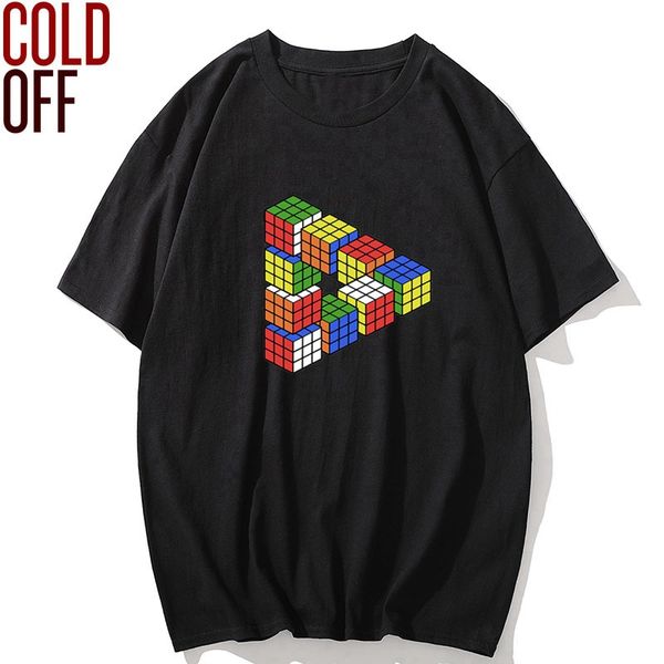 

cold off summer cool magic cube print tshirt short sleeve streetwear o neck s sport hooded sweatshirt hoodie men t shirt