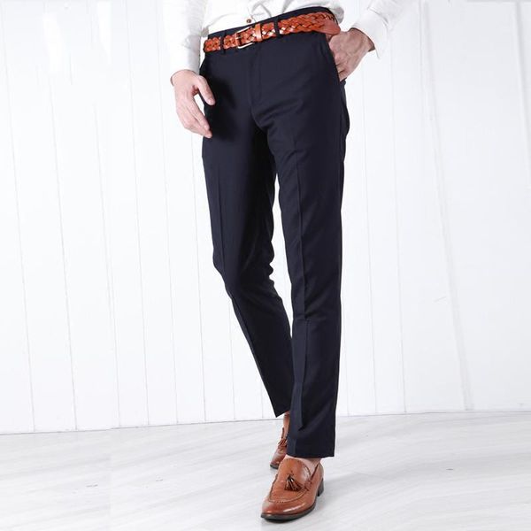 

pre sale men formal business wedding dress suit pants solid pencil pants men slim fit groom prom suit trousers plus szie1, White;black