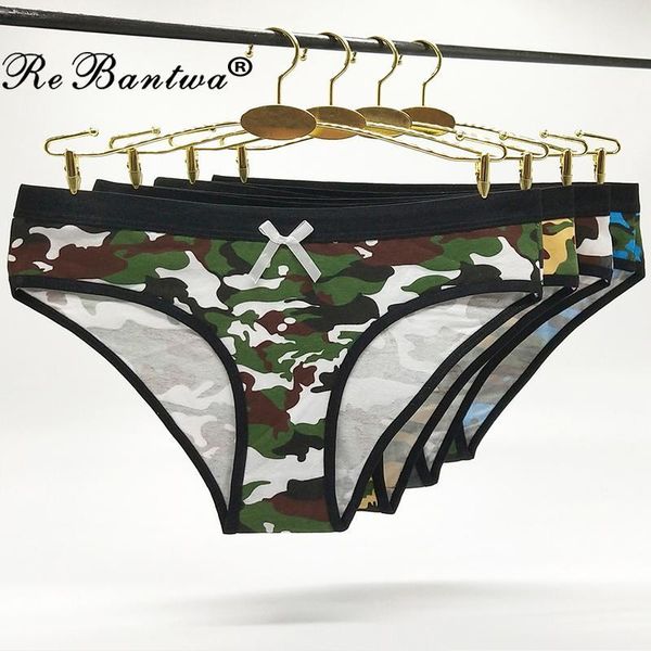 

2020 10pcs camouflage print cotton girl underwear spot women's briefs lady panties female lingeries for women underpants1, Black;pink