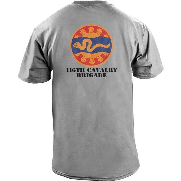 

army 116th cavalry brigade full color veteran double side summer brand adults casual fitness sport hooded sweatshirt hoodie men t shirt