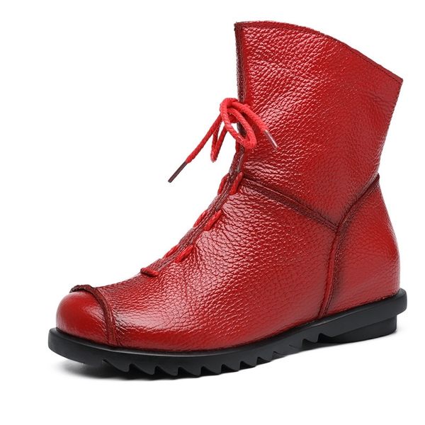 

genuine leather women winter boots fashion new mid calf boot for women non slip rubber zipper fur boots warm ladies shoes t200425, Black