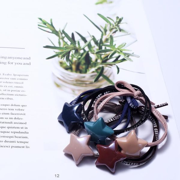 

5шт корейский gilrs аксессуары для волос для детей pearl лук rope простые полосы основывая упругие волосы головной убор star styling tool qy, Slivery;white