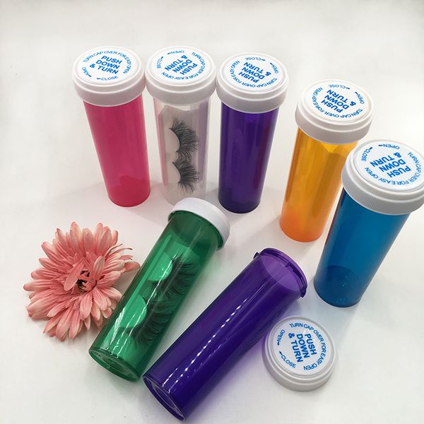 

25mm 6d mink eyelashes pill bottle eyelash packaging box medicine bottle case with 100% real fluffy mink eyelashes
