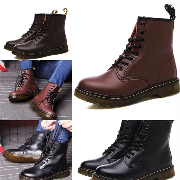 

4ykni fashion boots women winter boots boot woman couple design genuine leather shoes leather shoes winter buckles boots cow leather high, Black