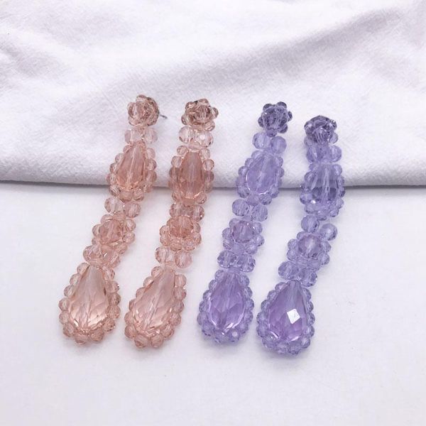 

stud big size earrings long statement beads braided european styles wedding jewelry1, Golden;silver
