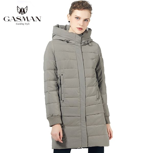 

gasman winter solid hooded long coat jacket women warm black coat parka windproof female zipper fashion puffer down jacket 1820 201031