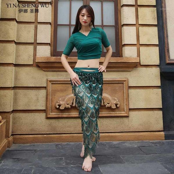 

oriental dance costume hip scarf 2pcs set tassel belly dance hip scarf for woman belly dancing skirts for woman bellydance1, Black;red