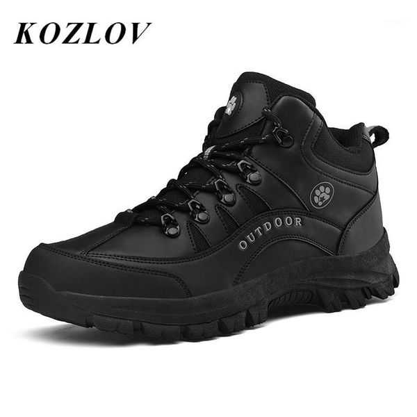 

black ankle boots men fashion leather tactical combat boots outdoor sneakers work shoes men casual hiking botas1