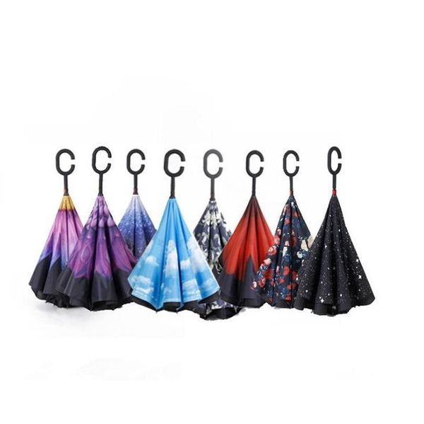 

folding reverse umbrella double layer inverted windproof rain car umbrellas self stand rain protecti sqciwr wphome