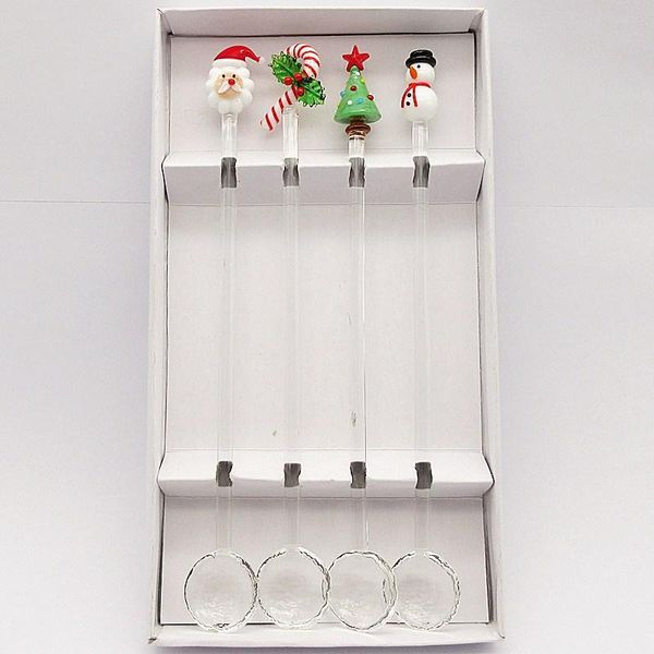 

spoons 4pcs murano cute glass christmas figurines decorative restaurant tableware clean spoon mini sanitary art