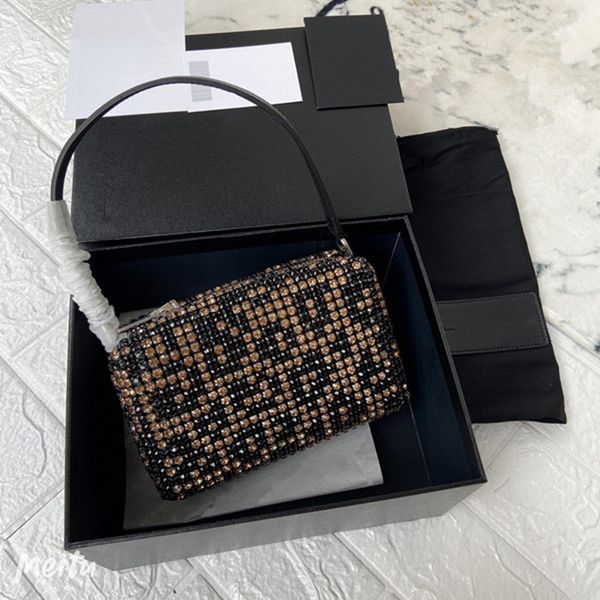 

small bag 2020 new water diamond bag women's leather full diamond inlaid with diamond