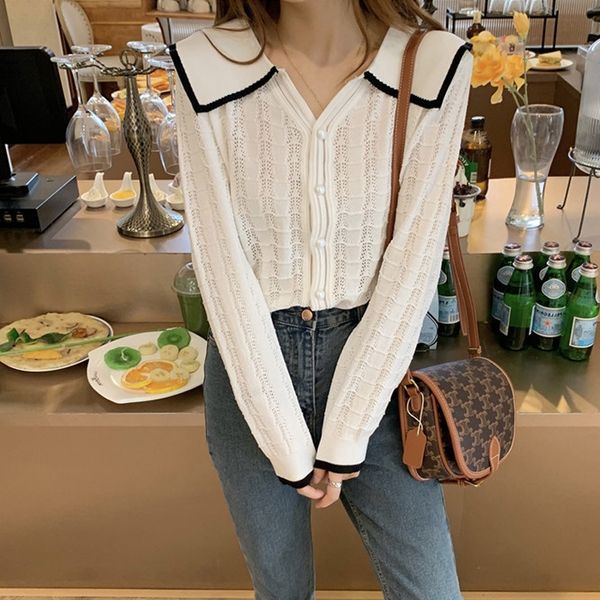 

в начале осени корейский ребенок воротник однобортный выдалбливают футболку пальто футболки топ с длинным рукавом кардиган сверху 25lne, White;black