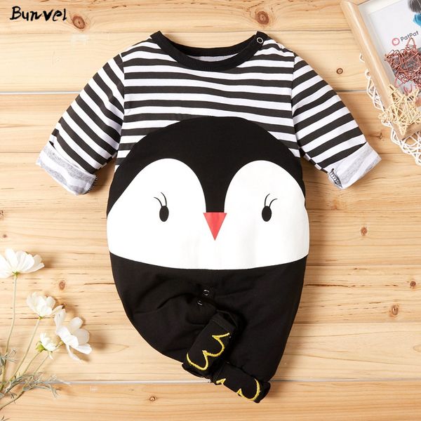 

bunvel infant baby girl boy clothing cute cartoon penguin one piece newborn baby girls boys clothes rompers jumpsuit costume t200706, Blue