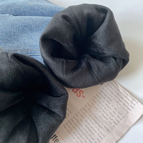 

winter 2020 boys and girls thicken fashion jeans 1-7 years kids warm loose casual denim pants with thick lining q1219, Blue