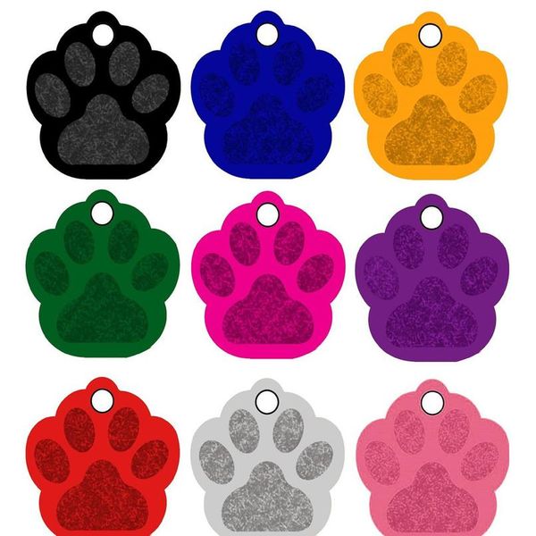 

20pcs aluminum bone personalized dog id tags double sided customized cat puppy name phone no. pet id tag paw tag sqcfdy