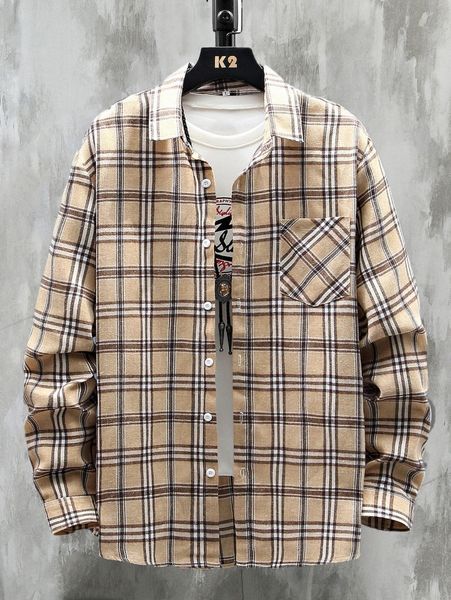 

men plaid pocket front shirt without tee x5qz#, White;black