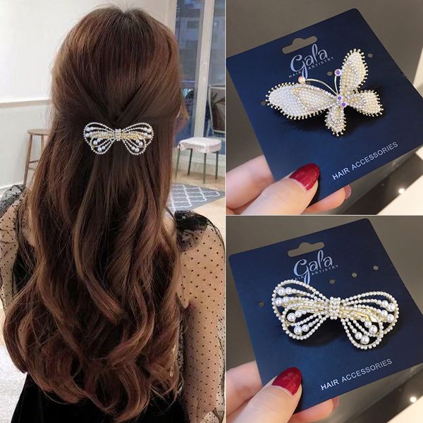 

корейский жемчужный девушка банта небольшой весны половины галстука шпильки назад голова хвощ клипа