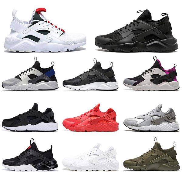 

huarache running shoes for men women triple black white white pure platinum purple oreo red jogging outdoor mens trainers sports sneakers, White;red