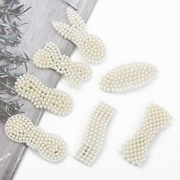 

1pc silver color ivory metal pearl hairpins shinning girls hair clips barrettes headwear hair clamps styling tools acc qylvmu, Black;brown