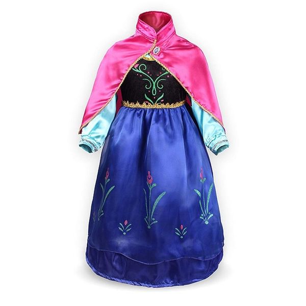 Costume da principessa per ragazze Snow Queen Anna 2 Abiti cosplay Parrucca Bambini Natale Compleanno Abito da festa Accessorio per vestiti per bambina 201203