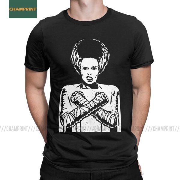 

sport hipster the bride of frankenstein t-shirt men cotton t shirt gothic horror goth zombie dracula monster short sleeve tees 6xl
