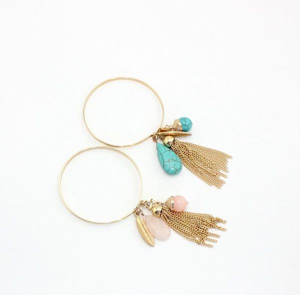 

модный синий water drop искусственный камень кисточкой charm медь браслеты для женщин, Black