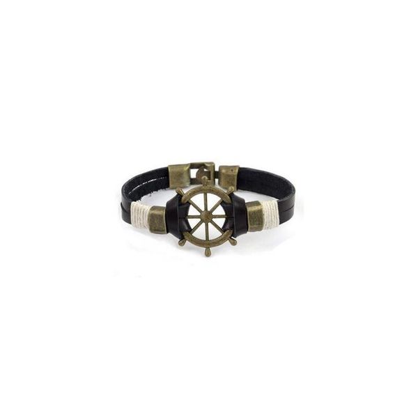 

alloy braided rudder bracelet mens leather bracelets alloy qylqjq