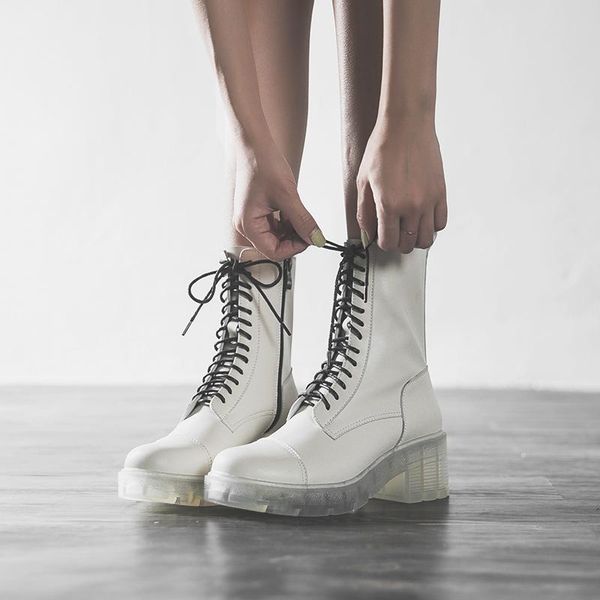 

summer all-match thick-soled british fashion short boots, Black