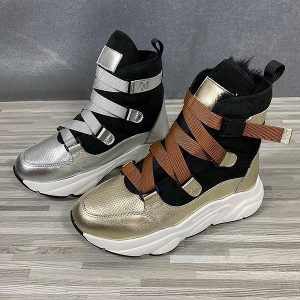 

winter snow boots women shearling botas de mujer platform woman shoes ankle boots lace up chaussures femme casual botas feminina, Black