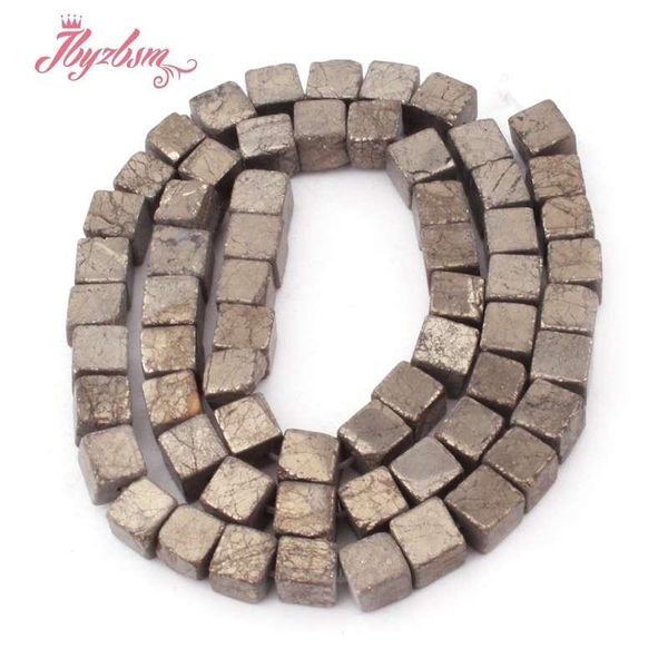 

4/6/8/10mm natural pyrite square cube loose natural stone beads for diy woman jewelry making gift necklace bracelet strand 15" wmtqiu
