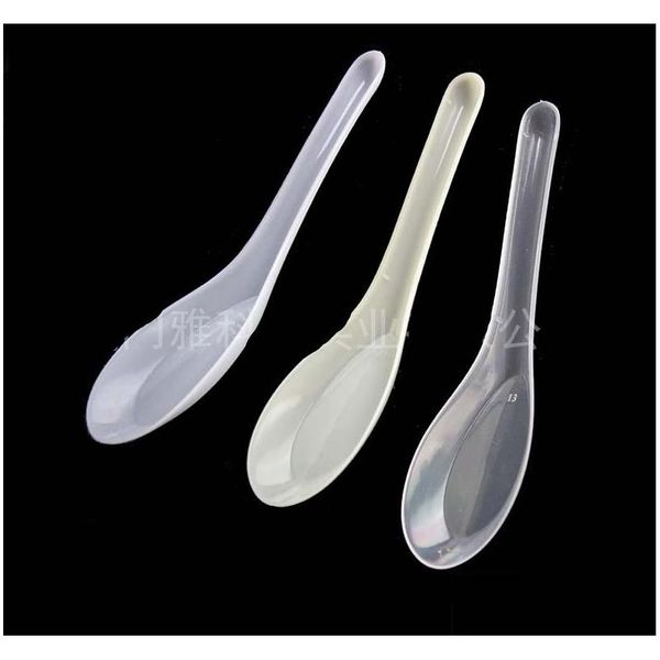 

soup spoons white plastic outdoor tableware disposable dessert spoon sturdy and durable food grade materials 60yk ww