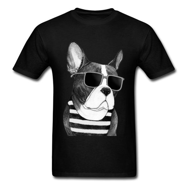 

trendy movie frenchie bulldog black stylish cartoon painting classic color tees for father's day hooded sweatshirt hoodie men t shirt