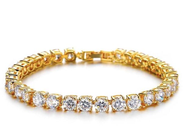 

6mm 5mm 4mm m iced out tennis bracelet zirconia triple lock hiphop jewelry 1 row cubic lu wmtzow bdegarden, Golden;silver