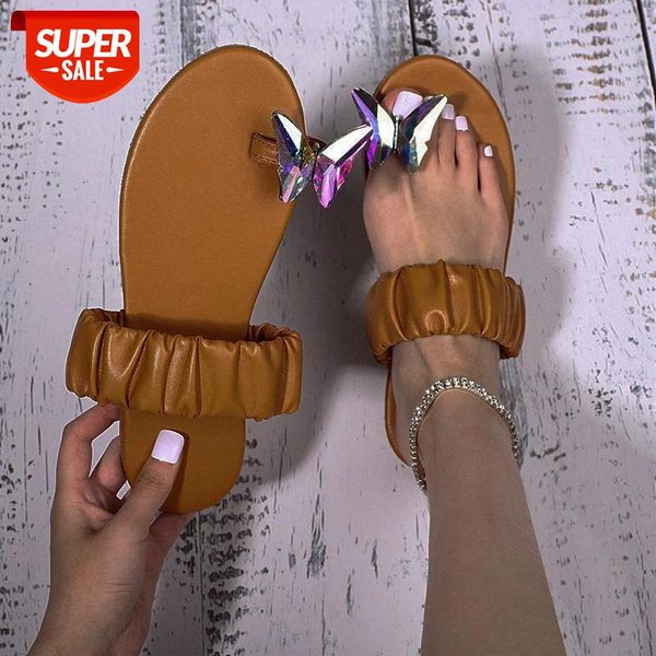 

mcckle women flat slippers butterfly clip toe summer outdoor ladies beach slides casual flip flops fashion new women's slippers #ej5f, Black
