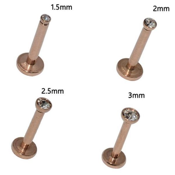 

1pc 316l surgical steel internally threaded cz gem labret 16g 1.5-m lip ring ear tragus cartilage earring piercing q sqchhj, Silver