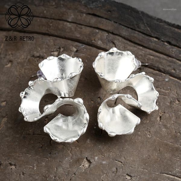 

2020 vintage silver color flower earrings for women's simple jewelry female gold ear decoration pendientes unusual things gifts1
