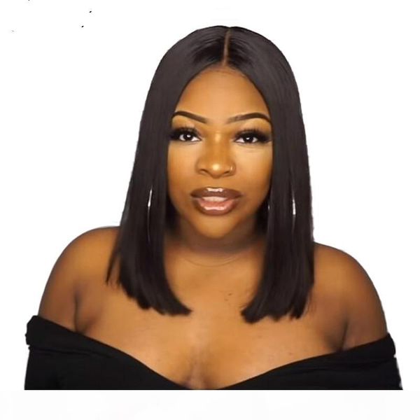 

человек волос боб парики для женщин braizlian 250% плотность 13x4 фронта шнурка короткие парики pre сорванные с ребенком волос, Black;brown