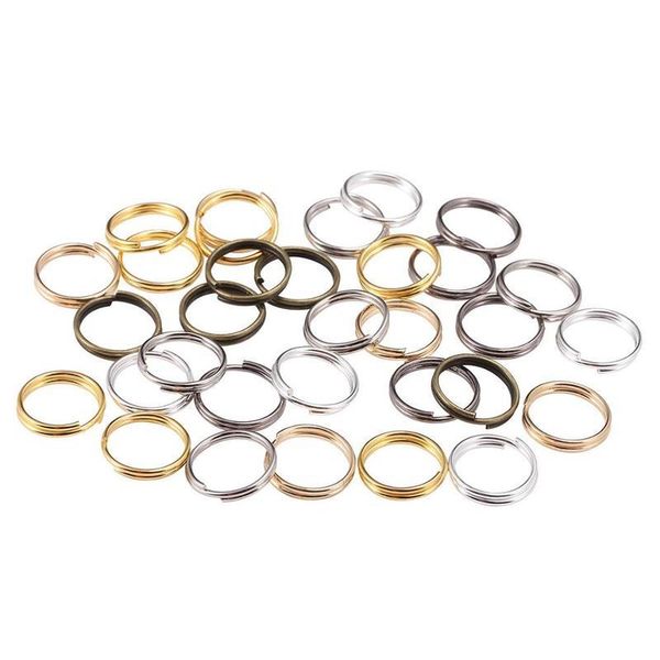 

200pcs/lots 4-14mm open double loops circles split jump rings keyring link circle diy key chains jewelry connectors acc jllzfa