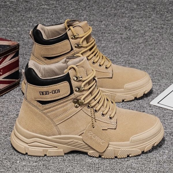 

men's martin boots motorcycle retro style men's shoes 05, Black