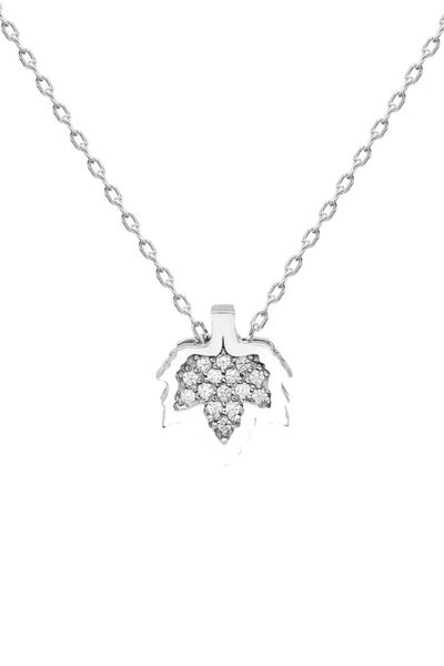 

chains certified cubic zirconia sycamore leaf 925 silver necklace