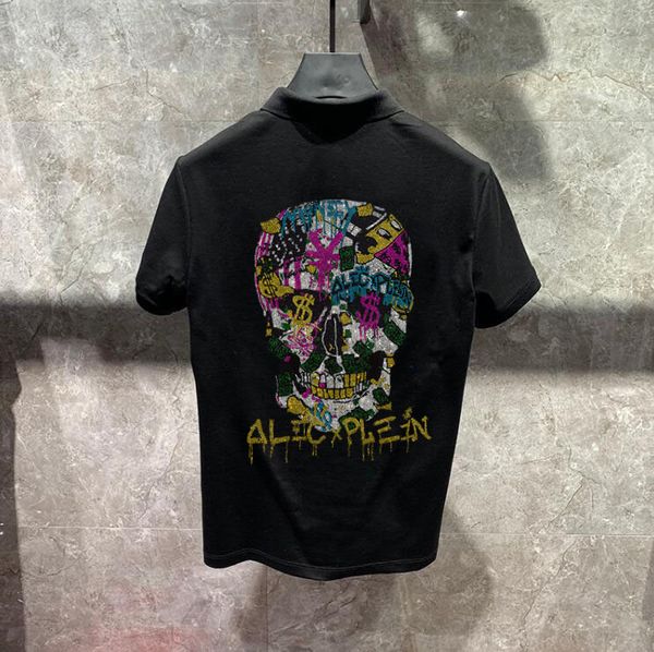 

алмазный камень лето рубашки поло мужчины горячие дрель хлопка с коротким рукавом дышащий fit работа поло мужчины поло ьотте размер m-4xl 02, White;black