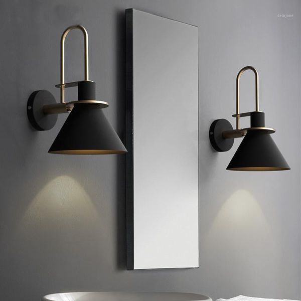 

new nordic wall lamp bedside lamp bedroom modern living room walkway staircase simple iron belt wall led1