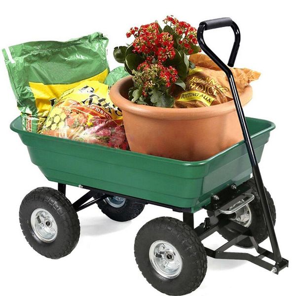 

heavy duty poly garden utility yard dump cart garden cart wheel barrow